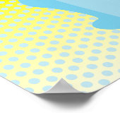 Poster Chien chiot bleu bébé sur jaune (Coin)