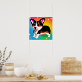Poster Chien chiot de Corgi drôle (Cuisine)