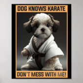 Poster Chien chiot mignon sait Karate ne pas se mêler de  (Devant)