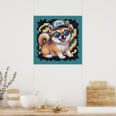 Poster Chien chiot Shiba Inu (Cuisine)
