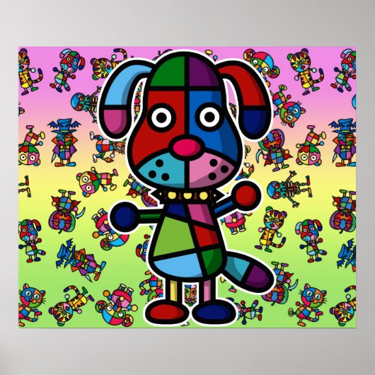 Poster chien coloré2 (Devant)