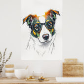 Poster Chien Cool avec Lunettes de Soleil (Cuisine)