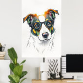 Poster Chien Cool avec Lunettes de Soleil (Bureau à domicile)