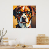 Poster Chien Cool avec Lunettes de Soleil (Cuisine)