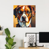 Poster Chien Cool avec Lunettes de Soleil (Bureau à domicile)