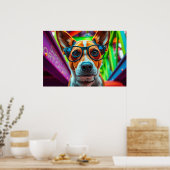 Poster Chien Cool avec Lunettes de Soleil (Cuisine)