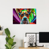 Poster Chien Cool avec Lunettes de Soleil (Bureau à domicile)