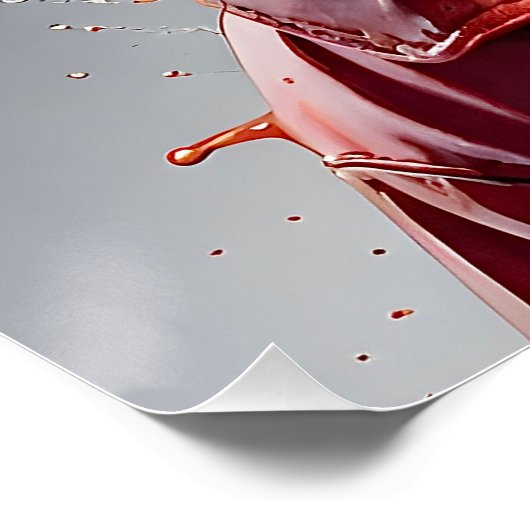 Poster Chien coquelicot mignon dans l'aquarelle uniforme (Coin)