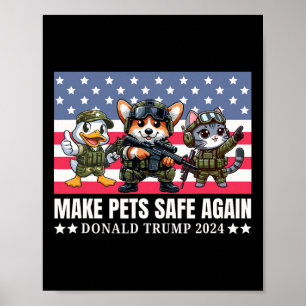 Poster Chien Corgi Drôle Trump 2025