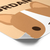 Poster Chien Corgi mignon avec nom personnalisé (Coin)