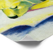 Poster Chien couché dans la neige peinture par Franz Marc (Coin)