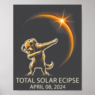 Poster Chien Dabant des Lunettes de Soleil Éclipse Solair