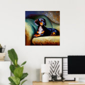 Poster Chien Dachshund (Bureau à domicile)