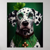 Poster Chien dalmate en robe de la Saint-Patrick (Devant)