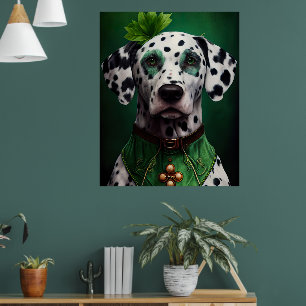 Poster Chien dalmate en tenue de la Saint Patrick