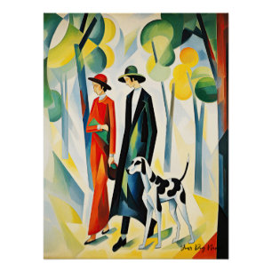 Poster Chien dalmate marchant dans le parc 03 - Madeleine