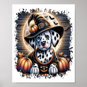 Poster Chien Dalmatien Halloween