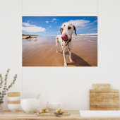 Poster Chien Dalmatien Sur La Plage (Cuisine)