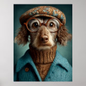 Poster Chien Dapper en hiver porter (Devant)