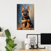 Poster Chien de berger allemand chiot (Bureau à domicile)