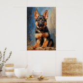 Poster Chien de berger allemand chiot (Cuisine)