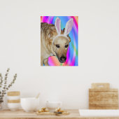 Poster Chien de berger allemand drôle et oreilles de lapi (Cuisine)