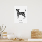 Poster Chien De Boxe Allemand En Noir Et Blanc & Texte Pe (Cuisine)