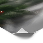 Poster Chien de boxe en Noël de neige (Coin)