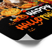 Poster Chien de boxe Halloween Thanksgiving Joyeux Chris (Coin)