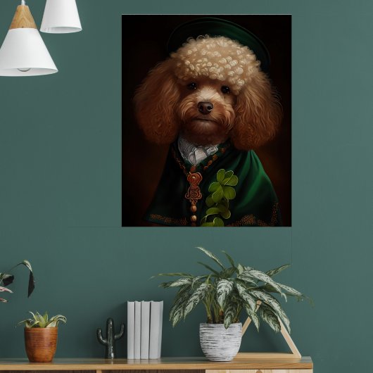 Poster Chien de caniche en tenue de jour St. Patrick (Salon 1)