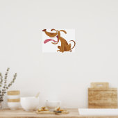 Poster Chien de caricature avec grand sourire et langue d (Cuisine)