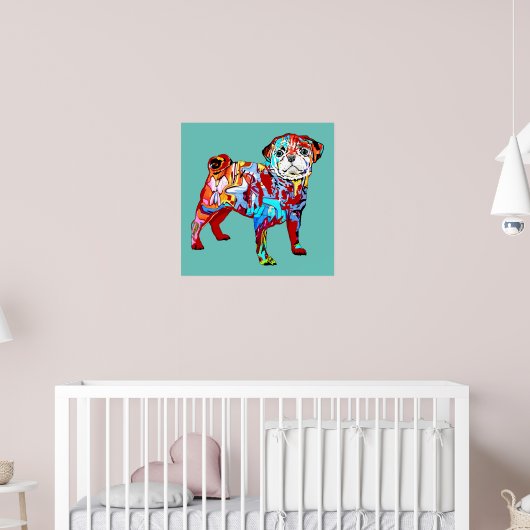 Poster Chien de carlin de graffiti (Pépinière 2)