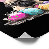 Poster Chien de Carlin de Pâques de Pâques Chien de Carli (Coin)