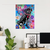 Poster Chien de Carlin Dia de los Muertos (Bureau à domicile)