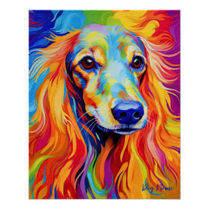 Poster Chien de chien afghan 005 - Zetton Ziana