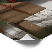 Poster Chien de coin anglais en Noël de neige (Coin)