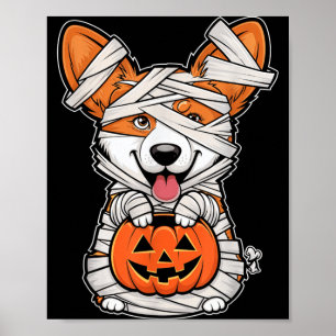 Poster Chien de compagnie Mummy Pumpkin Halloween