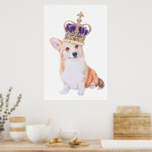 Poster Chien de Corgi dans la couronne (Cuisine)