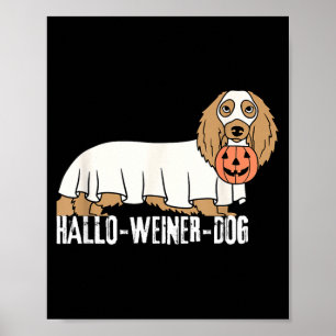 Poster Chien de Halloween Dachshund Hallo-Weiner