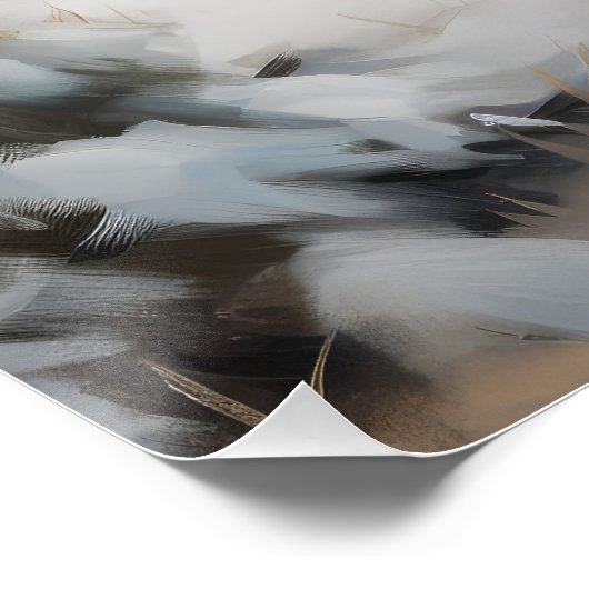 Poster Chien de Keeshond à Noël de neige (Coin)