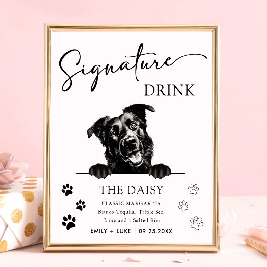 Poster Chien de Majorque Signature Mariage Signet boisso
