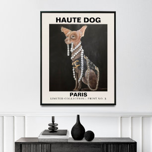 Poster Chien de mode   Chihuahua Avec Texte Personnalisé