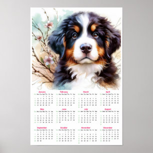 Poster Chien de Montagne Bernois Chien 2025 Calendrier