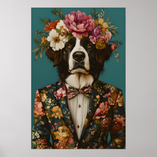 Poster Chien de montagne bernois en costume Affiche, bern