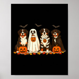 Poster Chien de montagne bernois Halloween Fantôme Soky B
