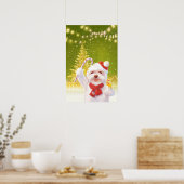 Poster Chien de Noël à Santa Hat (Cuisine)