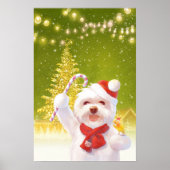 Poster Chien de Noël à Santa Hat (Devant)