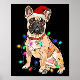 Poster Chien de Noël Amoureux des chiens Français Lumière