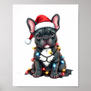 Poster Chien de Noël Bouledogue Français Xmas Frenchie 3