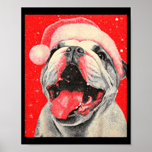 Poster Chien de Noël Bulldog de Noël